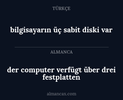 der computer verfügt über drei festplatten - bilgisayarın üç sabit diski var