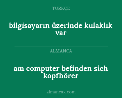 bilgisayarın üzerinde kulaklık var - am computer befinden sich kopfhörer