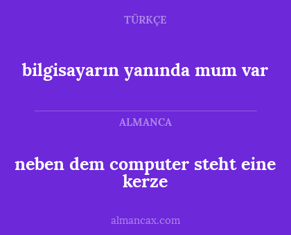 bilgisayarın yanında mum var - neben dem computer steht eine kerze