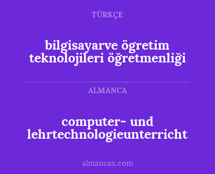 computer- und lehrtechnologieunterricht - bilgisayarve ögretim teknolojileri öğretmenliği