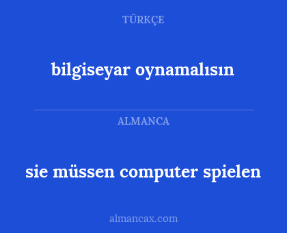 sie müssen computer spielen - bilgiseyar oynamalısın
