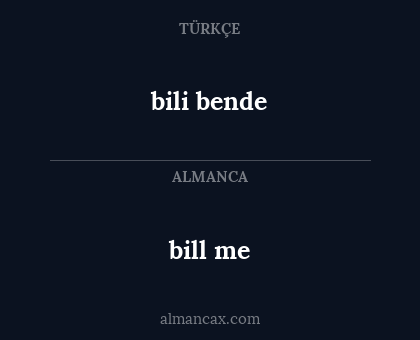 bili bende - bill me