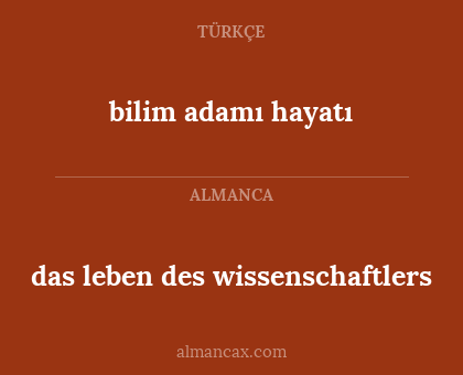 bilim adamı hayatı - das leben des wissenschaftlers