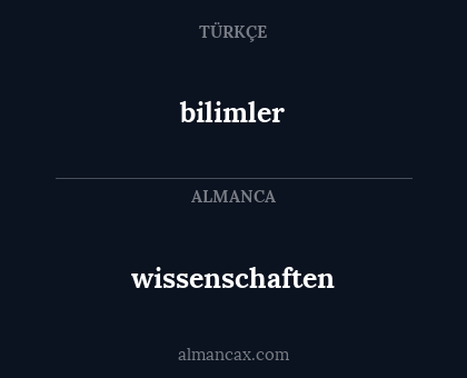 bilimler - wissenschaften