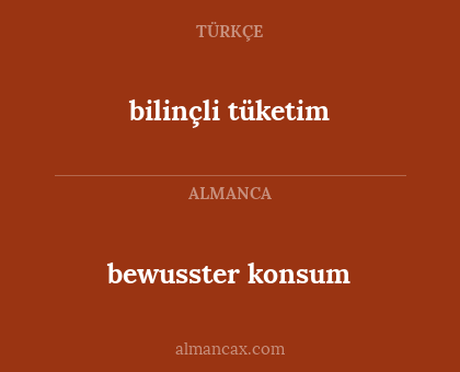 bewusster konsum - bilinçli tüketim