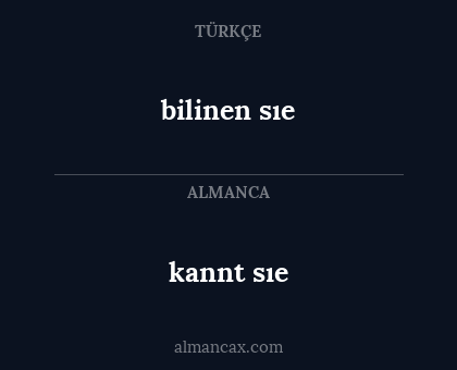 bilinen sıe - kannt sıe