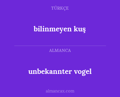 bilinmeyen kuş - unbekannter vogel