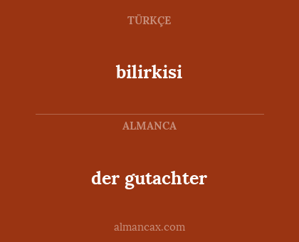der gutachter - bilirkisi