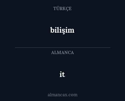 it - bilişim