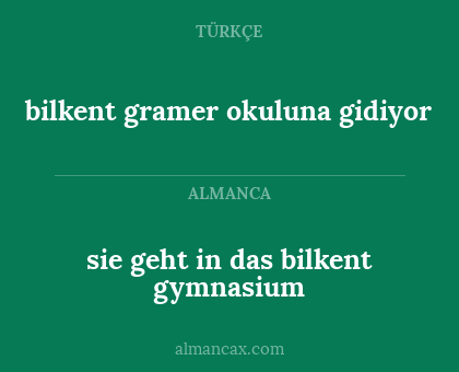 bilkent gramer okuluna gidiyor - sie geht in das bilkent gymnasium