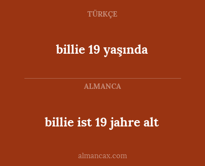 billie 19 yaşında - billie ist 19 jahre alt