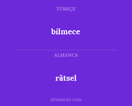 rätsel - bilmece