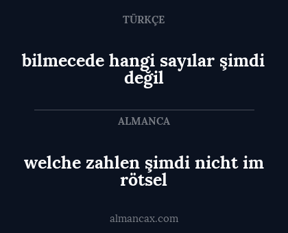 welche zahlen şimdi nicht im rötsel - bilmecede hangi sayılar şimdi değil