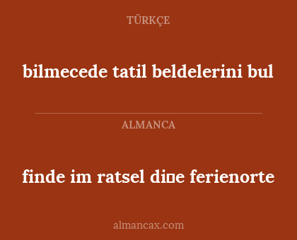 finde im ratsel di̇e ferienorte - bilmecede tatil beldelerini bul