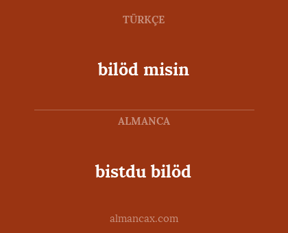 bilöd misin - bistdu bilöd