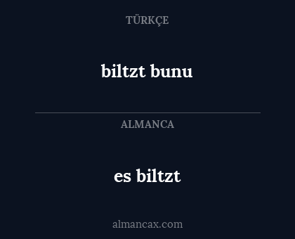 es biltzt - biltzt bunu