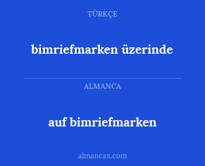 bimriefmarken üzerinde - auf bimriefmarken