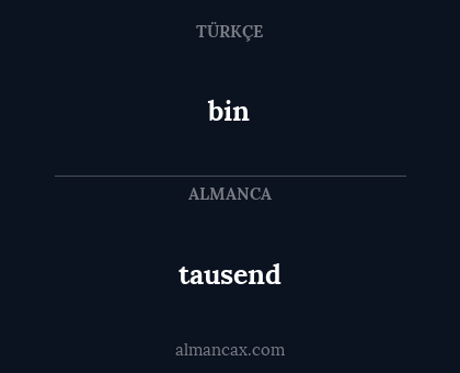 bin - tausend