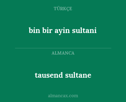 bin bir ayin sultani - tausend sultane