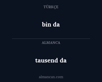 bin da - tausend da