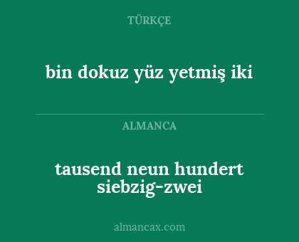 bin dokuz yüz yetmiş iki - tausend neun hundert siebzig-zwei