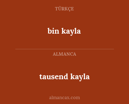 tausend kayla - bin kayla