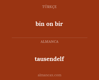tausendelf - bin on bir