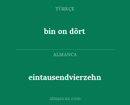 bin on dört - eintausendvierzehn