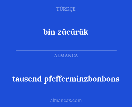 tausend pfefferminzbonbons - bin zücürük