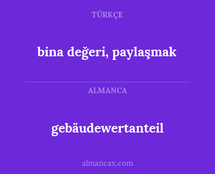 gebäudewertanteil - bina değeri, paylaşmak