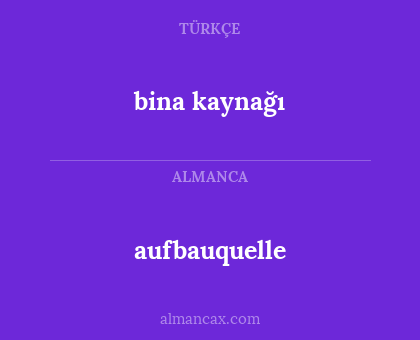 aufbauquelle - bina kaynağı
