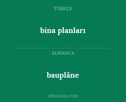 bina planları - baupläne