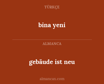 gebäude ist neu - bina yeni