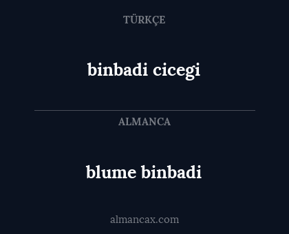 binbadi cicegi - blume binbadi