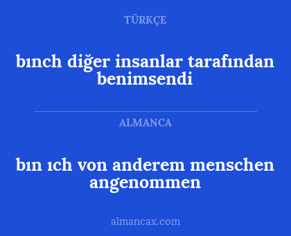 bınch diğer insanlar tarafından benimsendi - bın ıch von anderem menschen angenommen