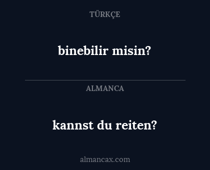 binebilir misin? - kannst du reiten?