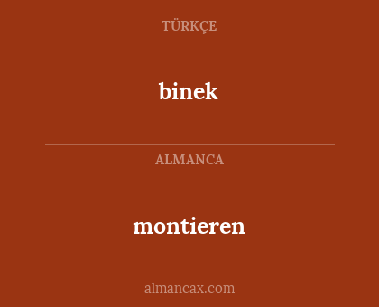 binek - montieren