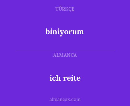 ich reite - biniyorum