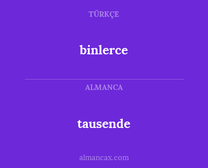 binlerce - tausende