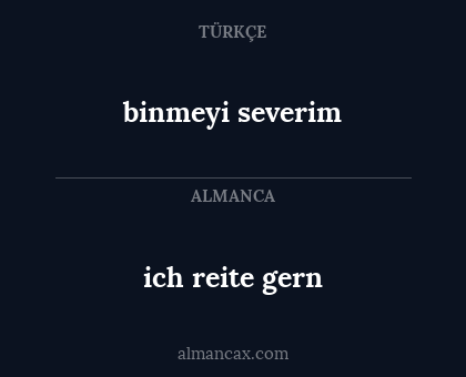 ich reite gern - binmeyi severim