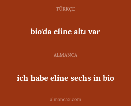 ich habe eline sechs in bio - bio'da eline altı var