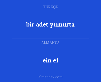 bir adet yumurta - ein ei