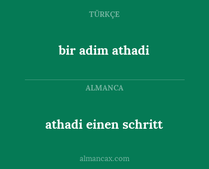 athadi einen schritt - bir adim athadi