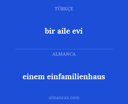 einem einfamilienhaus - bir aile evi