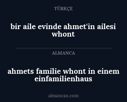 bir aile evinde ahmet'in ailesi whont - ahmets familie whont in einem einfamilienhaus