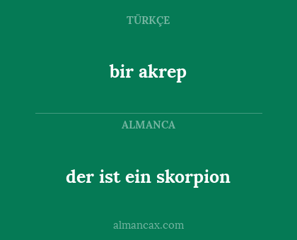 der ist ein skorpion - bir akrep