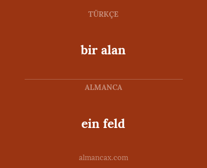 bir alan - ein feld