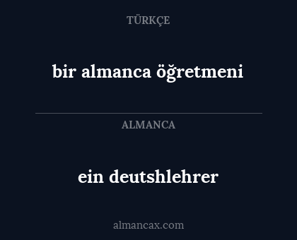 ein deutshlehrer - bir almanca öğretmeni