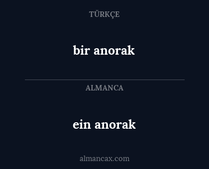 bir anorak - ein anorak