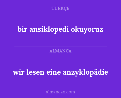 wir lesen eine anzyklopädie - bir ansiklopedi okuyoruz